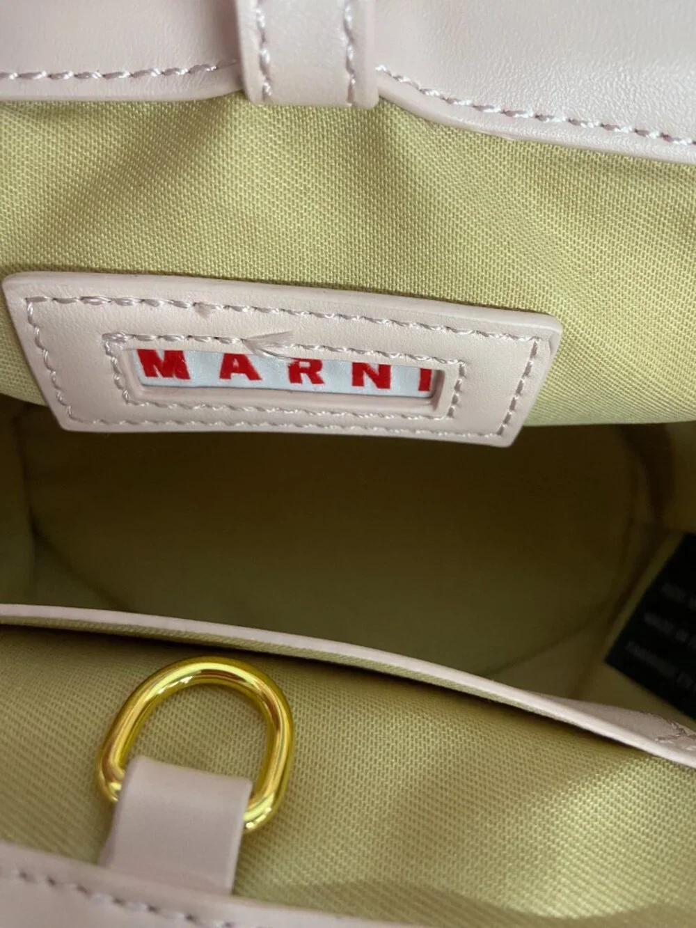 🌸Marni Blush Pink Raffia Mini Bucket Bag Leather Trim Removable Crossbody Strap